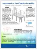 This poster informs on enhancing the efficiency and safety of canal operations through the implementation of new equipment and structures. Various challenges to canal operations are addressed, including outdated recording equipment, insufficient camera monitoring, and communication barriers between involved personnel. The primary addition is a new structural platform that will provide a means to address these challenges. The platform is also structurally validated to ensure it can be used in a safe manner.